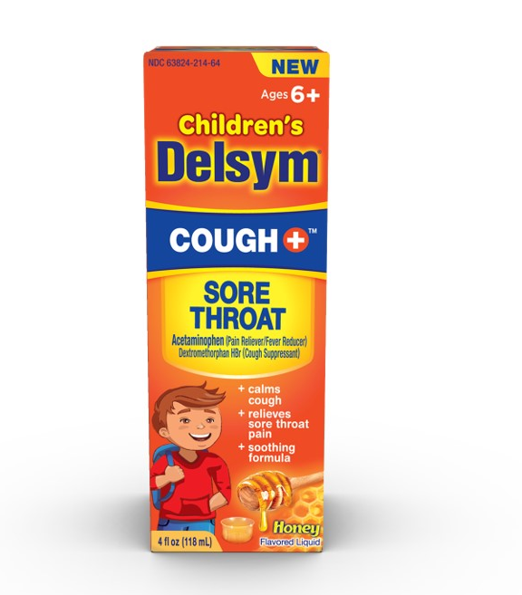 DELSYM Childrens Liquid  Cough Plus Sore Throat Honey